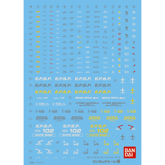 Bandai 高達水貼 No.52 MG 1/100 RX-78-2 GUNDAM Ver.2.0
