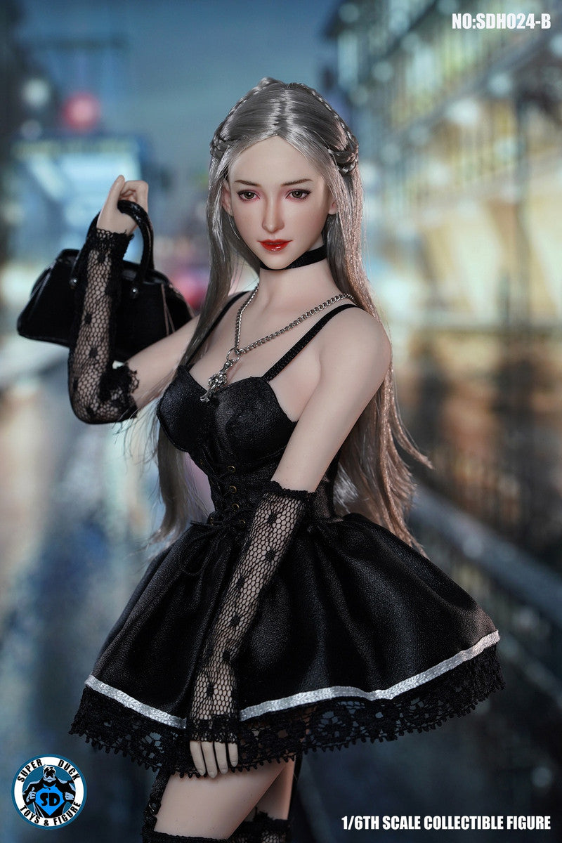 SUPER DUCK 1/6 白色皮膚女人偶植髮頭雕 SDH024 四款