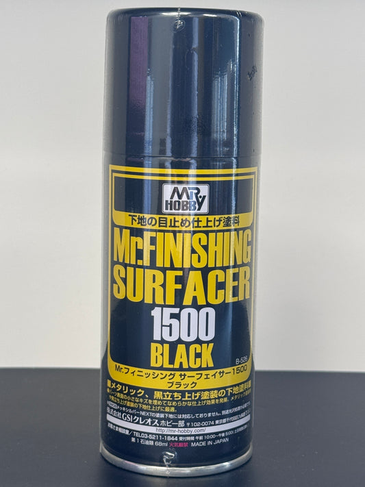 Mr.Hobby B526 Mr. Finishing Surface 1500 Black 幼細底灰/水補土1500 黑色噴罐170ml