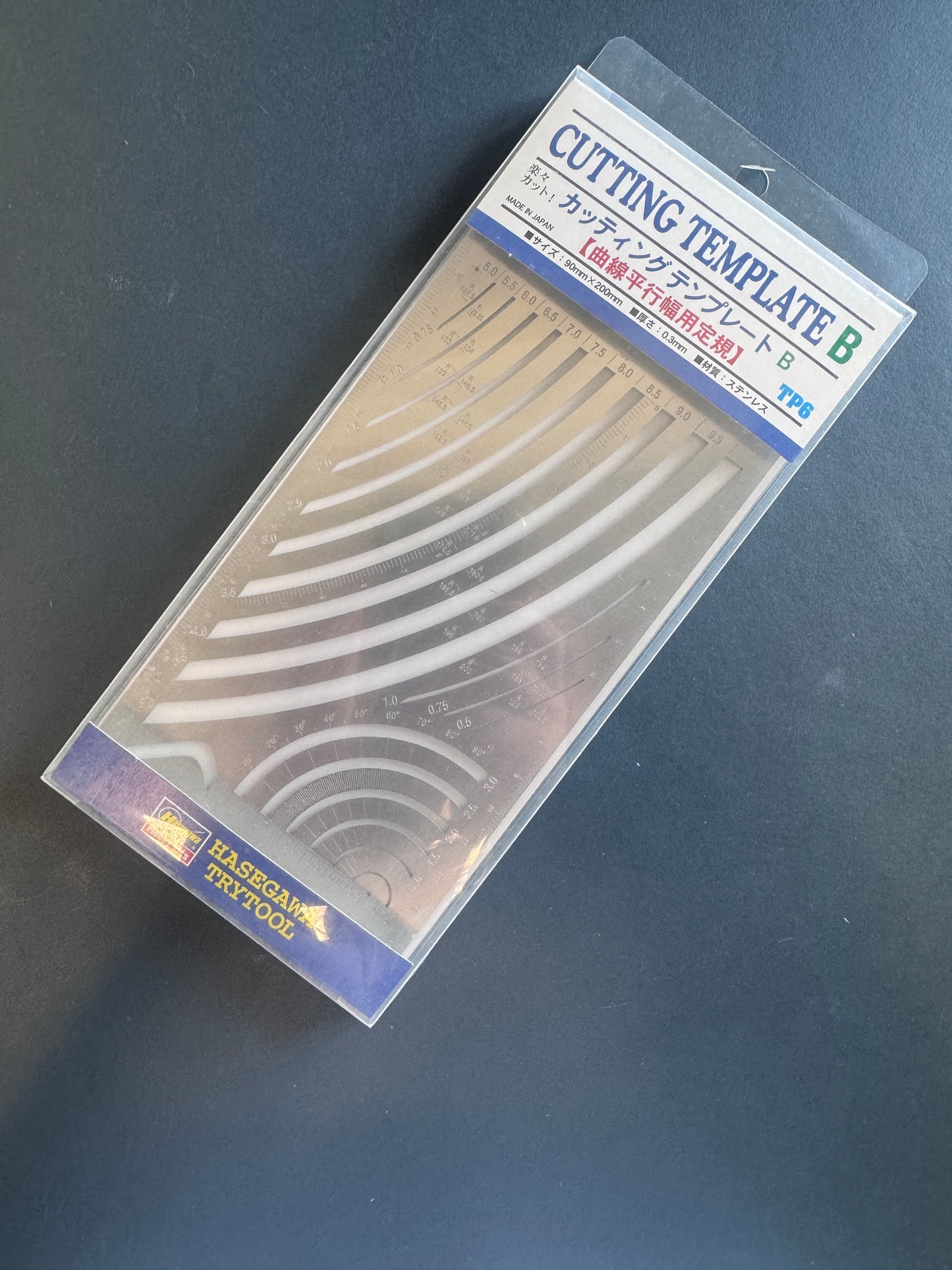 Hasegawa 長谷川 TP-6 Cutting Template B (Curve Lines)