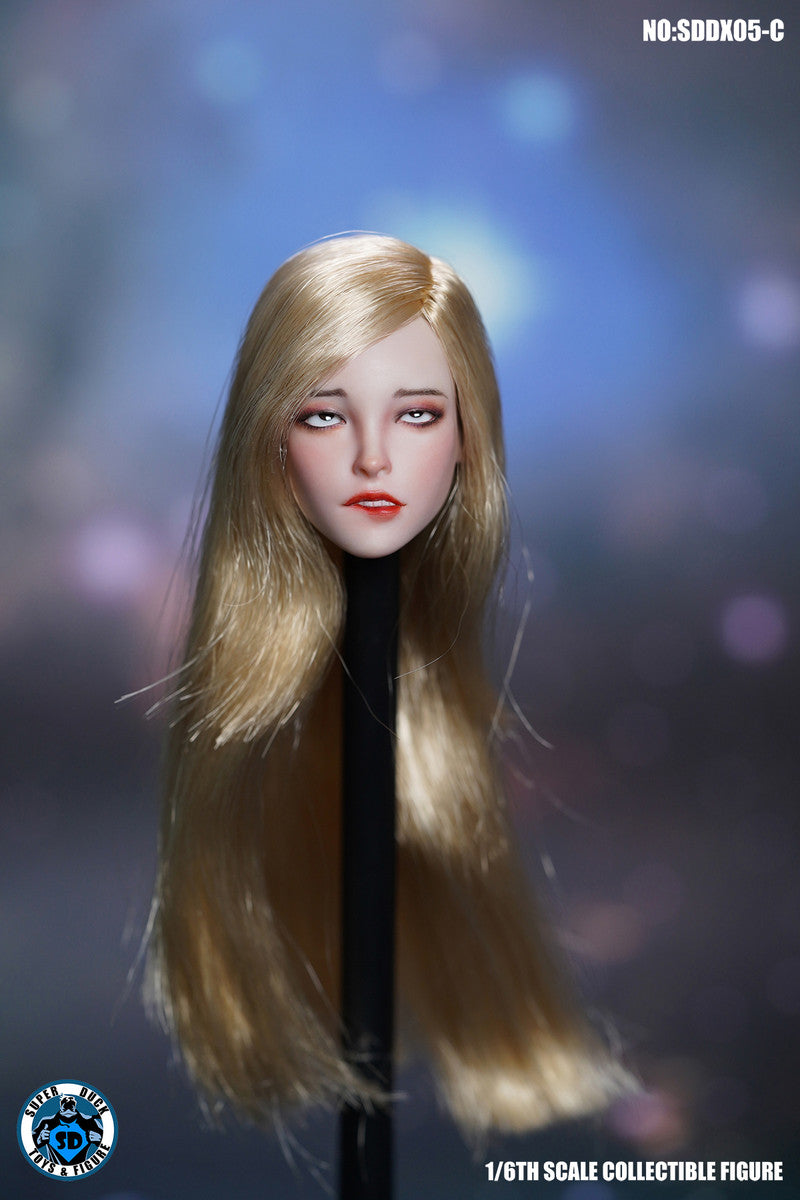 SUPER DUCK 1/6 可動眼女人偶植髮頭雕 SDDX05 三款