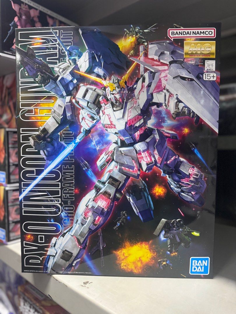 BANDAI 1/100 MG 獨角獸高達 銀幕造型盒繪 RX-O Unicorn Gundam 5061608
