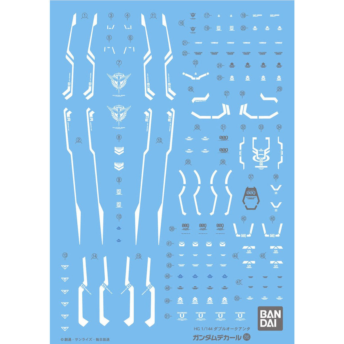 Bandai 高達水貼 No.86 HG 1/144 GNT-0000 00 QAN[T]