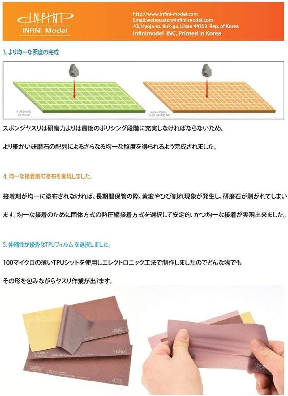 INFINI Elastic Sanding Film (3 pieces) IES-0220G- 2500G 砂紙