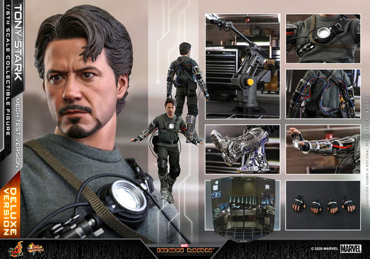 Hot Toys MMS582 Iron Man 1/6 Tony Stark (Mech Test Version) Collectible Figure (Deluxe Version)
