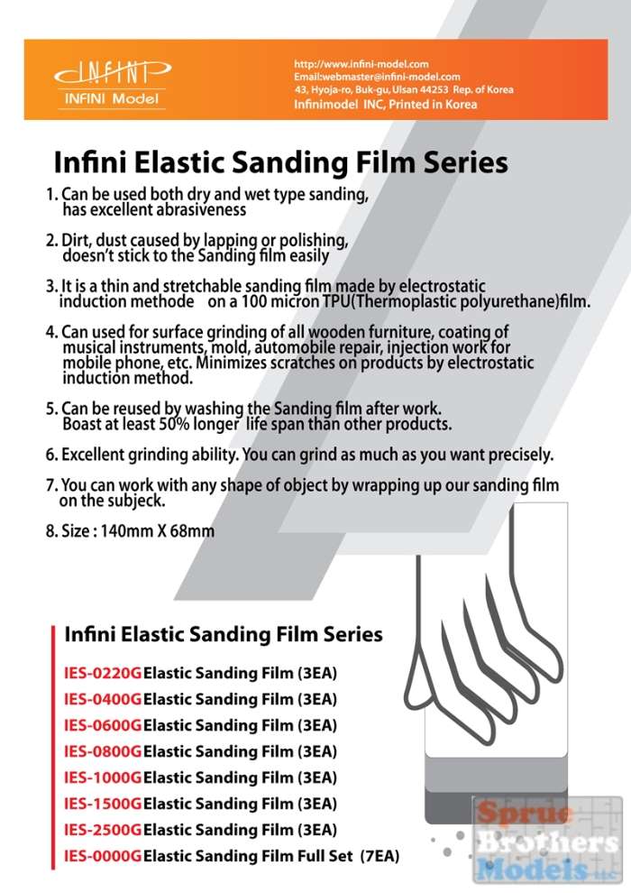 INFINI Elastic Sanding Film (3 pieces) IES-0220G- 2500G 砂紙