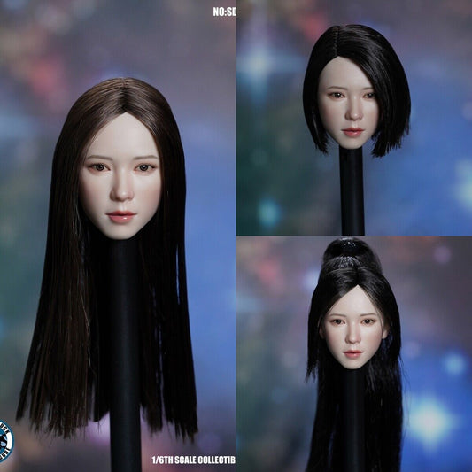 SUPER DUCK 1/6 亞洲女人偶植髮頭雕 SDH034 三款