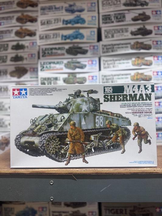 田宮 Tamiya 35251 1/35 US Medium Tank M4A3 Sherman 105mm Howitzer (Assault Support) Model Kit
